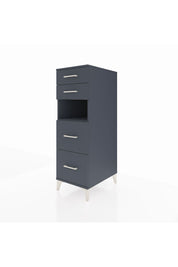 Kronos Dolap Tek Raflı 4 Çekmeceli 44x59x134 Antrasit-Antrasit