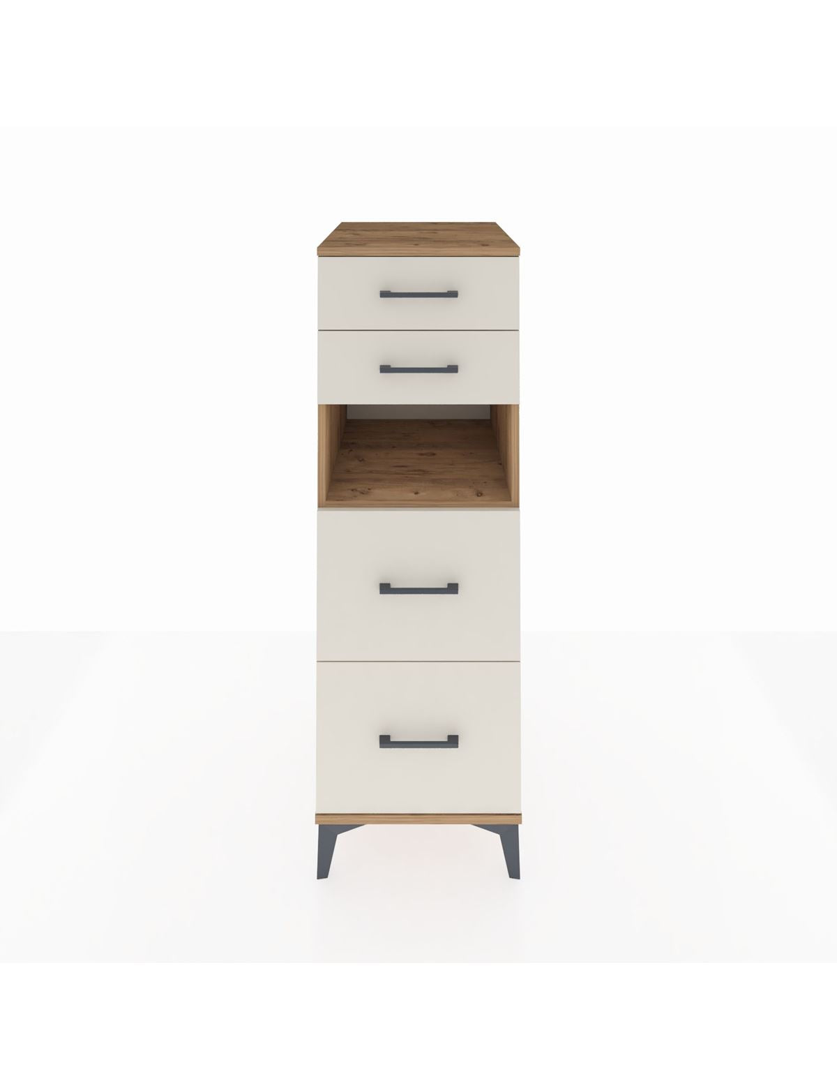 Kronos Dolap Tek Raflı 4 Çekmeceli 44x59x134 Çam-Aytaşı