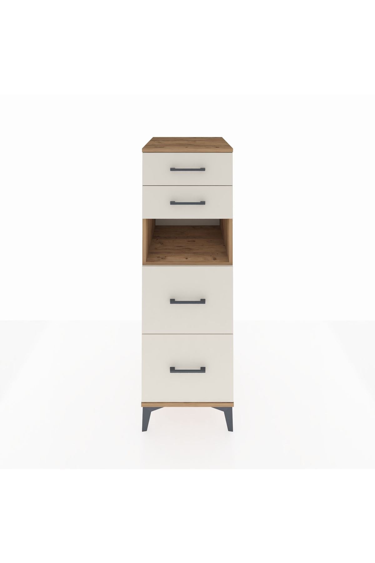 Kronos Dolap Tek Raflı 4 Çekmeceli 44x59x134 Çam-Aytaşı