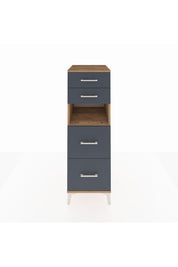 Kronos Dolap Tek Raflı 4 Çekmeceli 44x59x134 Çam-Antrasit