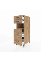 Kronos Dolap Tek Raflı 4 Çekmeceli 44x59x134 Çam-Çam