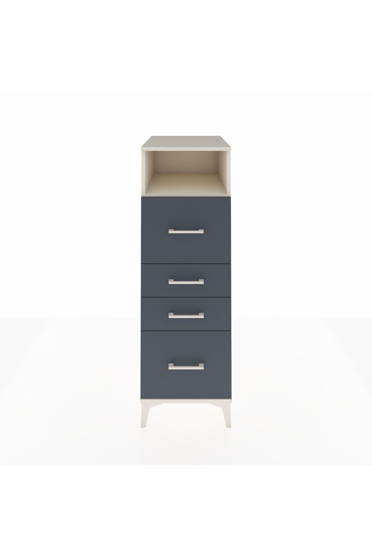 Kronos Dolap Tek Raflı 4 Çekmeceli 44x59x134 Aytaşı-Antrasit