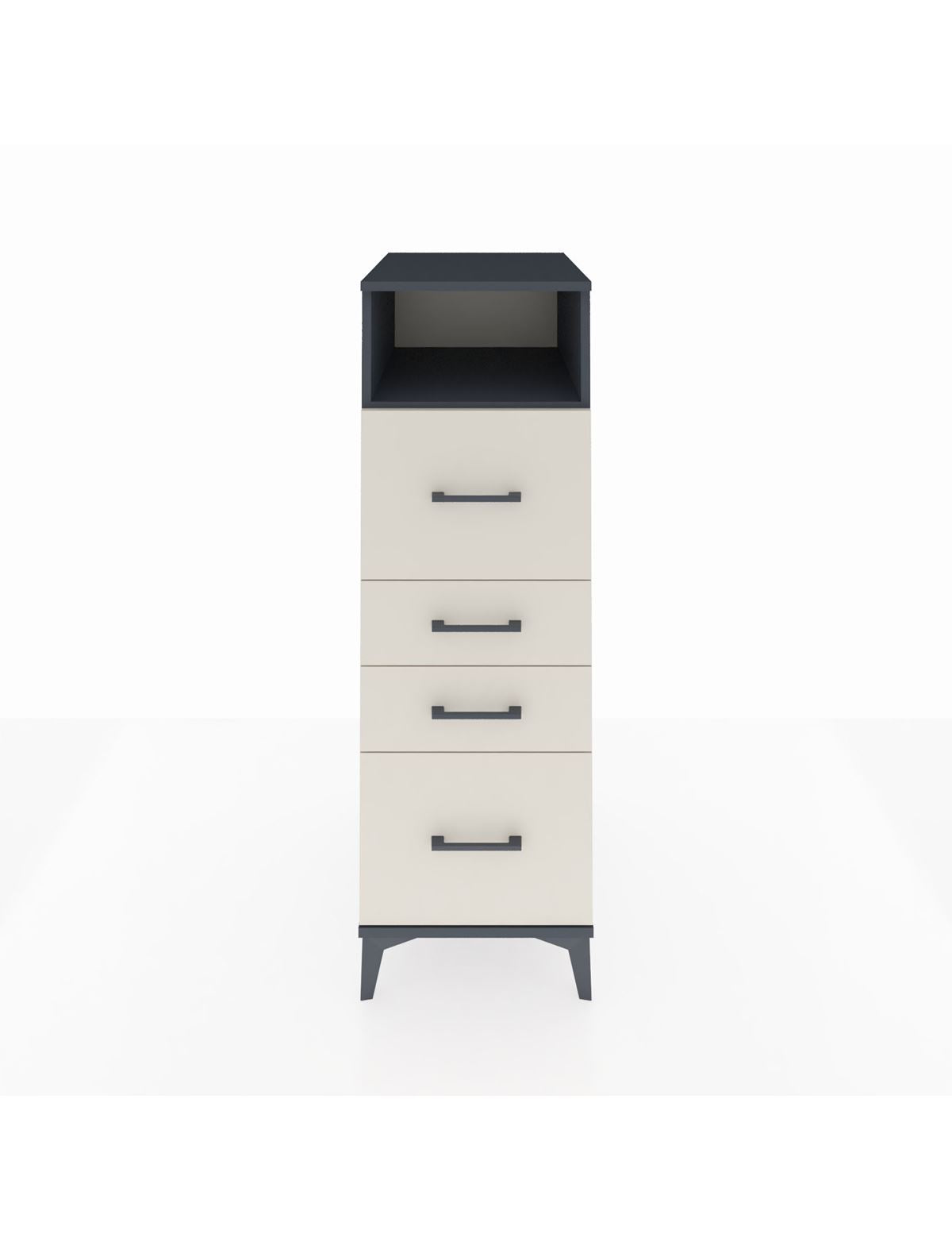 Kronos Dolap Tek Raflı 4 Çekmeceli 44x59x134 Antrasit-Aytaşı