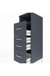 Kronos Dolap Tek Raflı 4 Çekmeceli 44x59x134 Antrasit-Antrasit