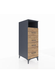 Kronos Dolap Tek Raflı 4 Çekmeceli 44x59x134 Antrasit-Çam