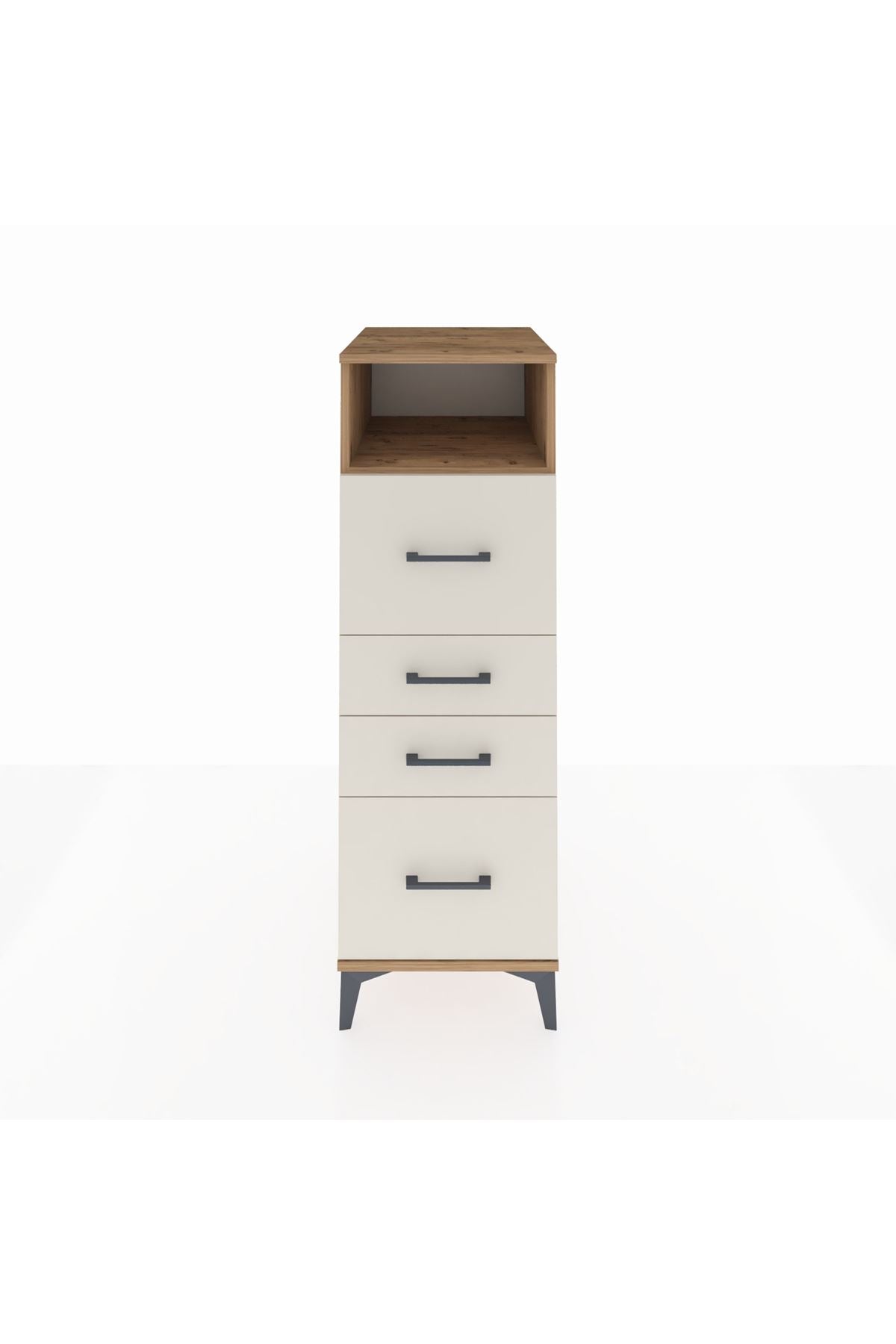 Kronos Dolap Tek Raflı 4 Çekmeceli 44x59x134 Çam-Aytaşı