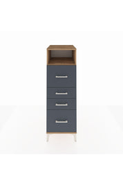 Kronos Dolap Tek Raflı 4 Çekmeceli 44x59x134 Çam-Antrasit