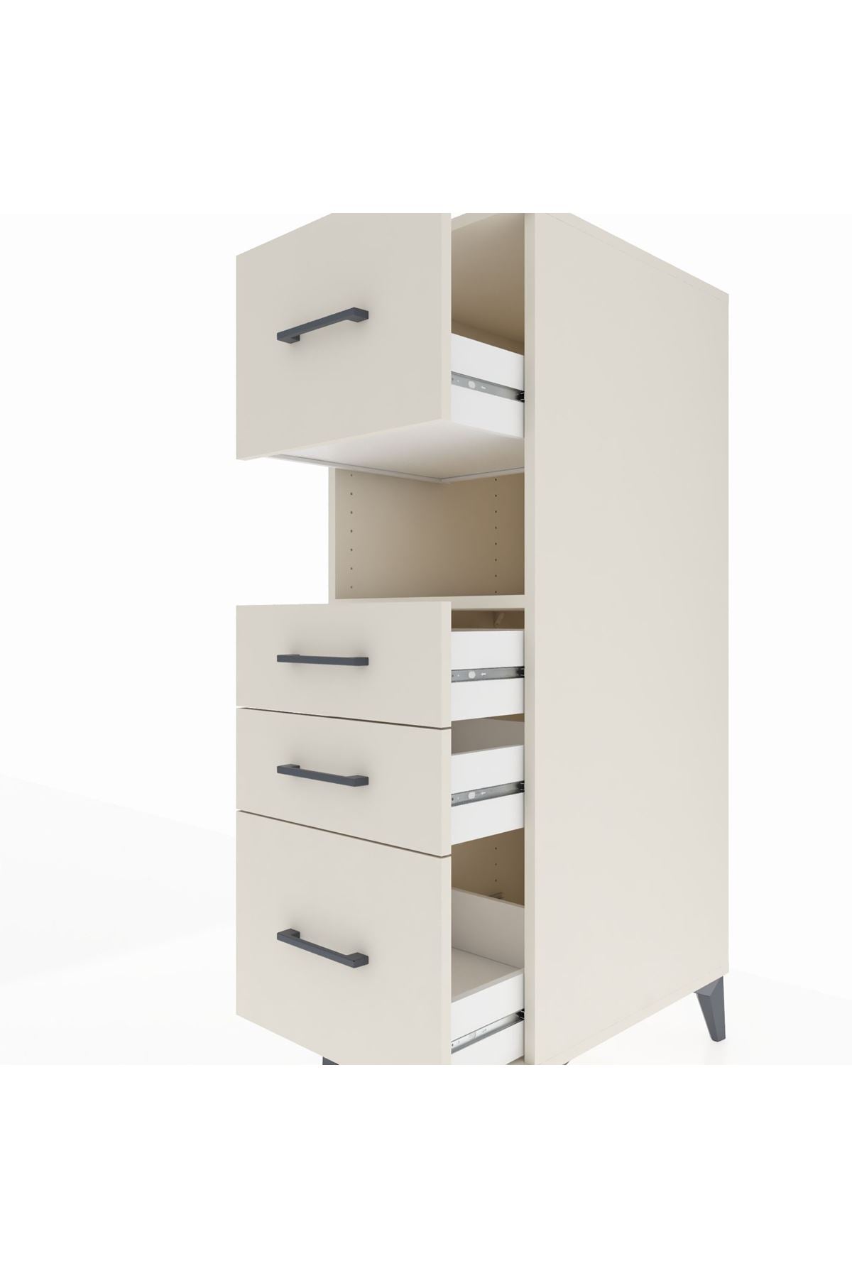 Kronos Dolap Tek Raflı 4 Çekmeceli 44x59x134 Aytaşı-Aytaşı