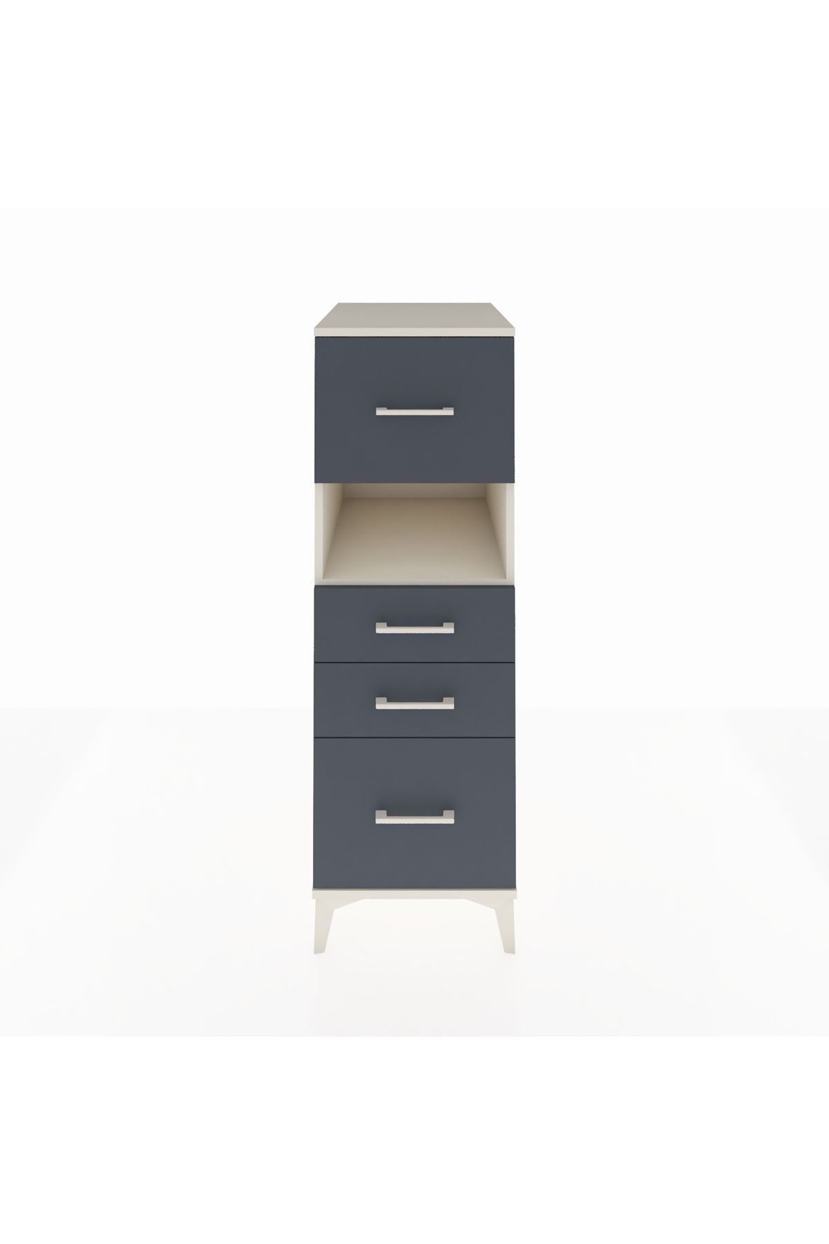 Kronos Dolap Tek Raflı 4 Çekmeceli 44x59x134 Aytaşı-Antrasit