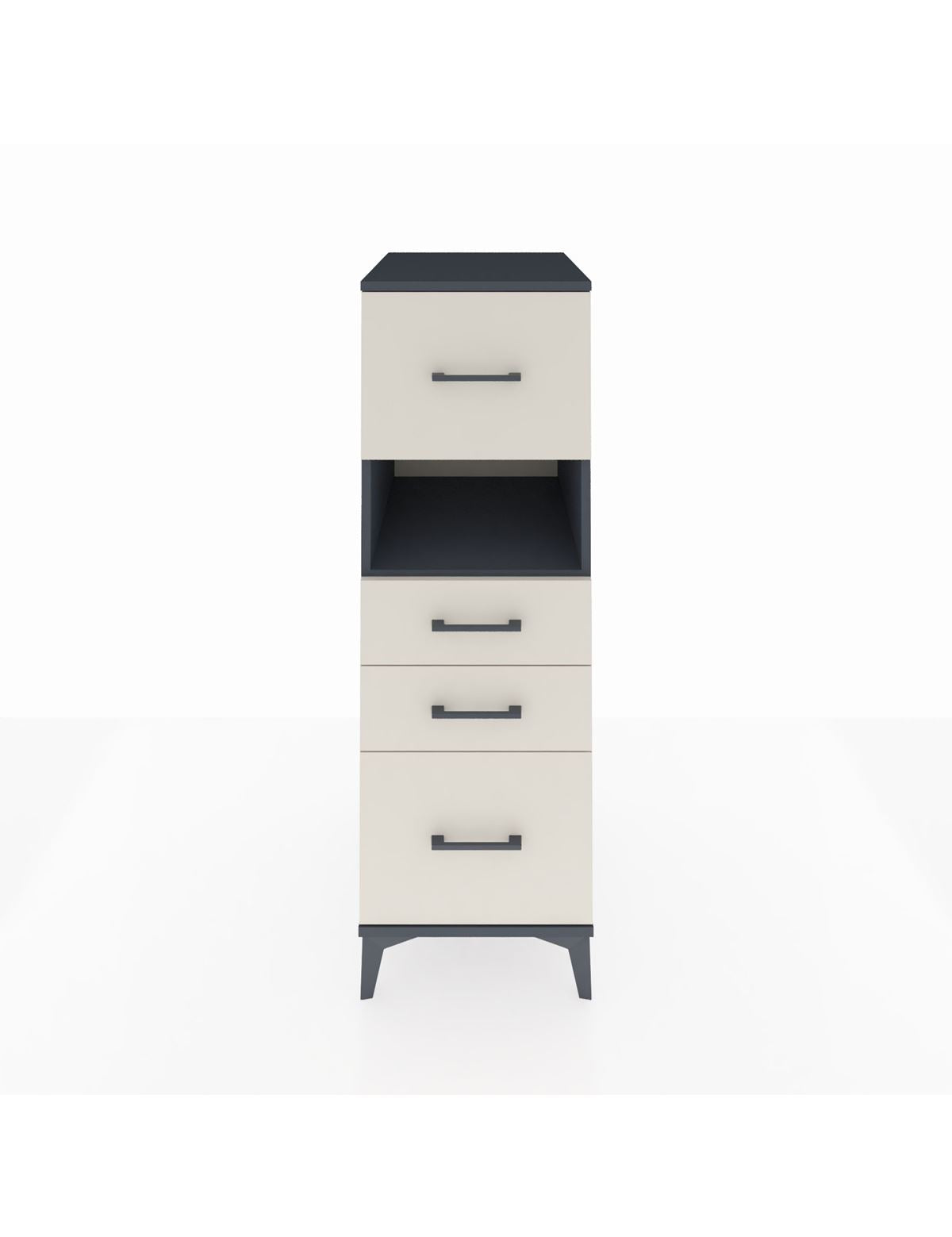 Kronos Dolap Tek Raflı 4 Çekmeceli 44x59x134 Antrasit-Aytaşı