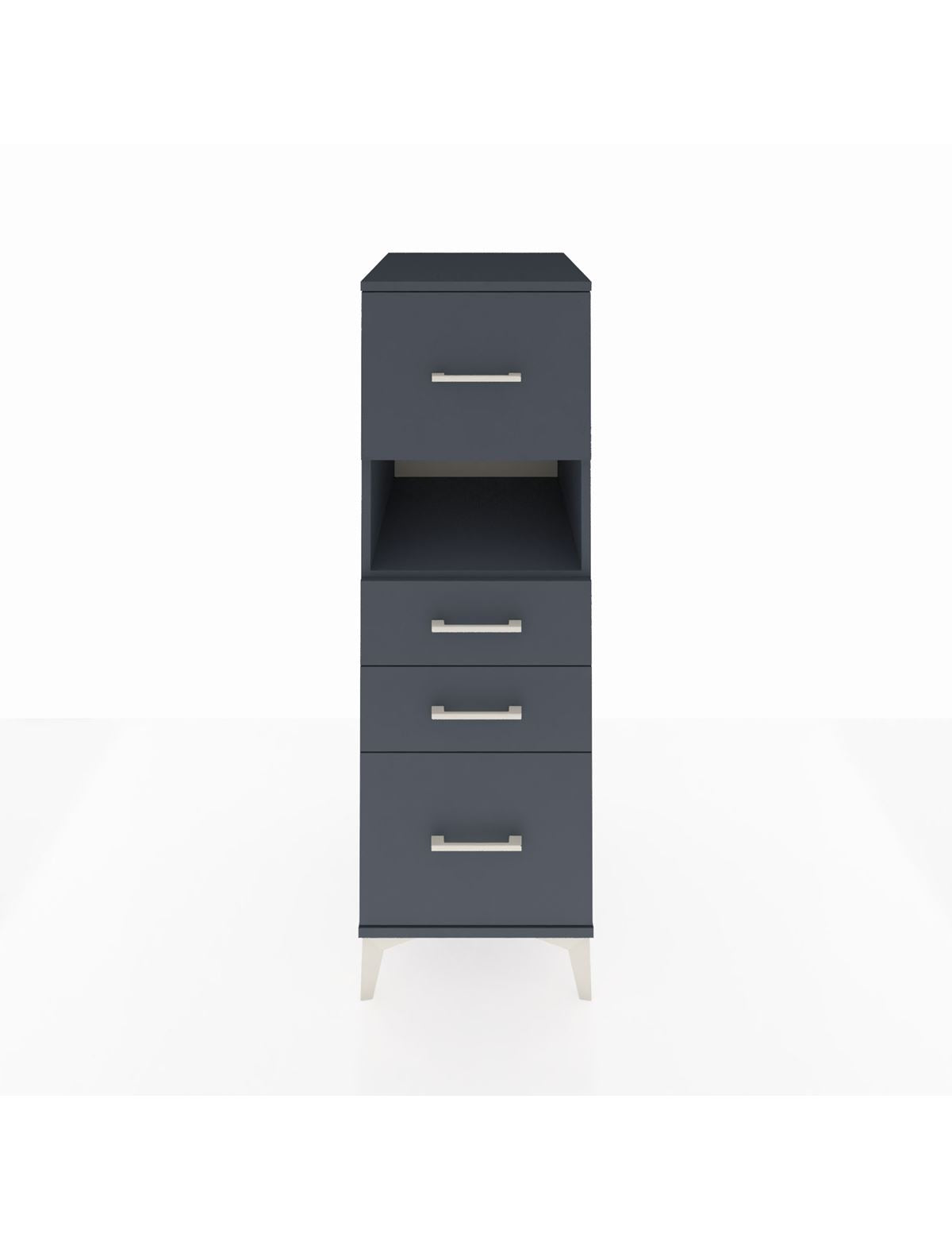 Kronos Dolap Tek Raflı 4 Çekmeceli 44x59x134 Antrasit-Antrasit