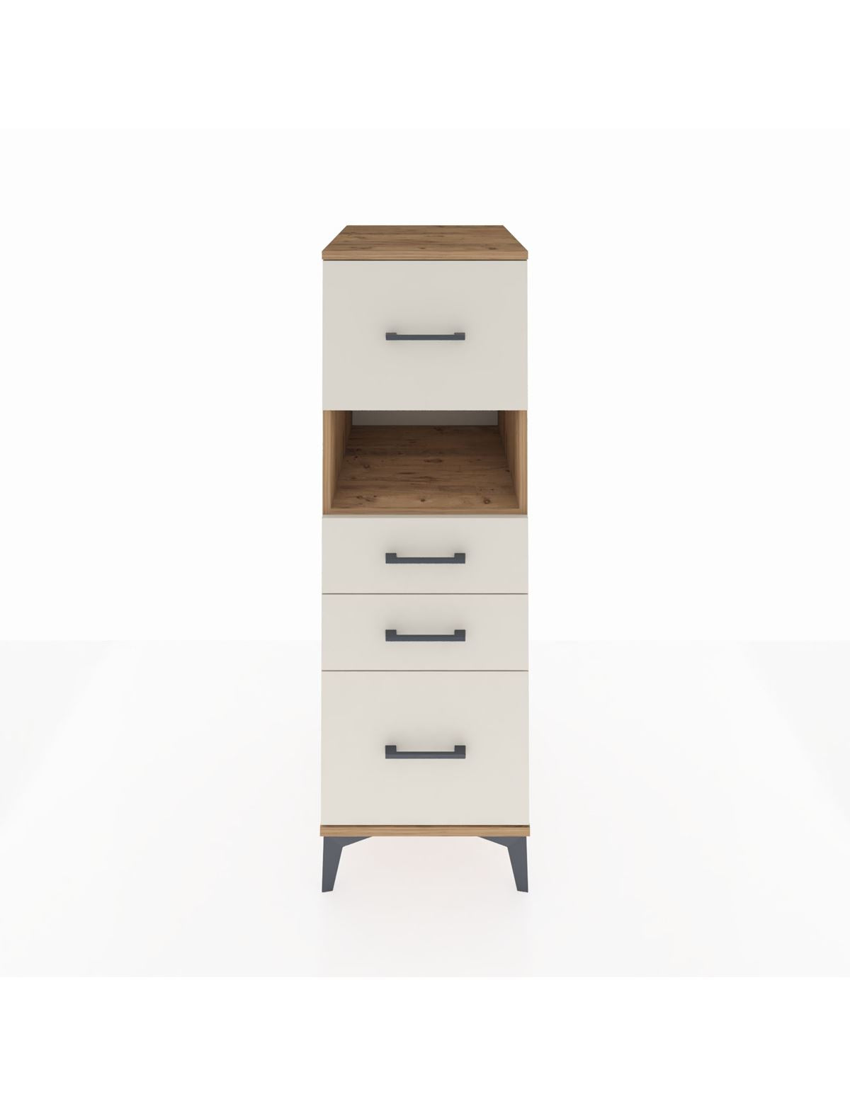 Kronos Dolap Tek Raflı 4 Çekmeceli 44x59x134 Çam-Aytaşı