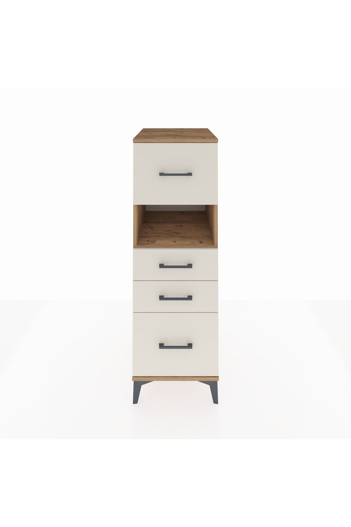 Kronos Dolap Tek Raflı 4 Çekmeceli 44x59x134 Çam-Aytaşı