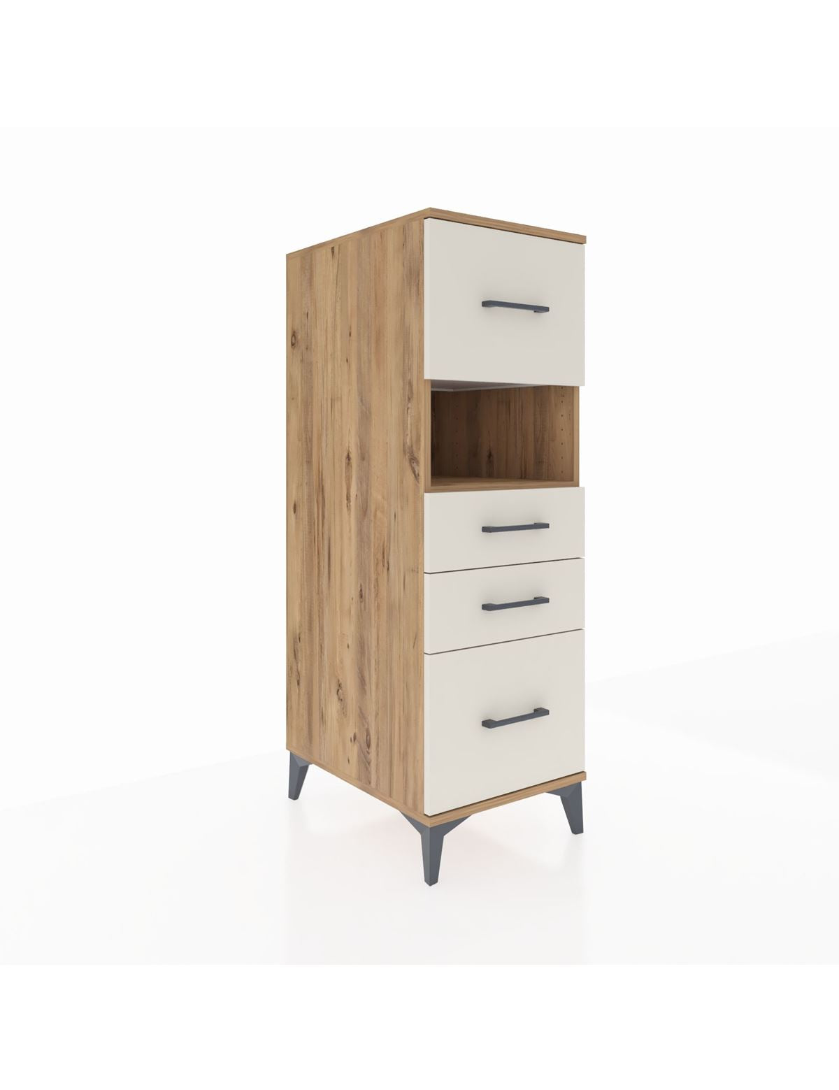 Kronos Dolap Tek Raflı 4 Çekmeceli 44x59x134 Çam-Aytaşı