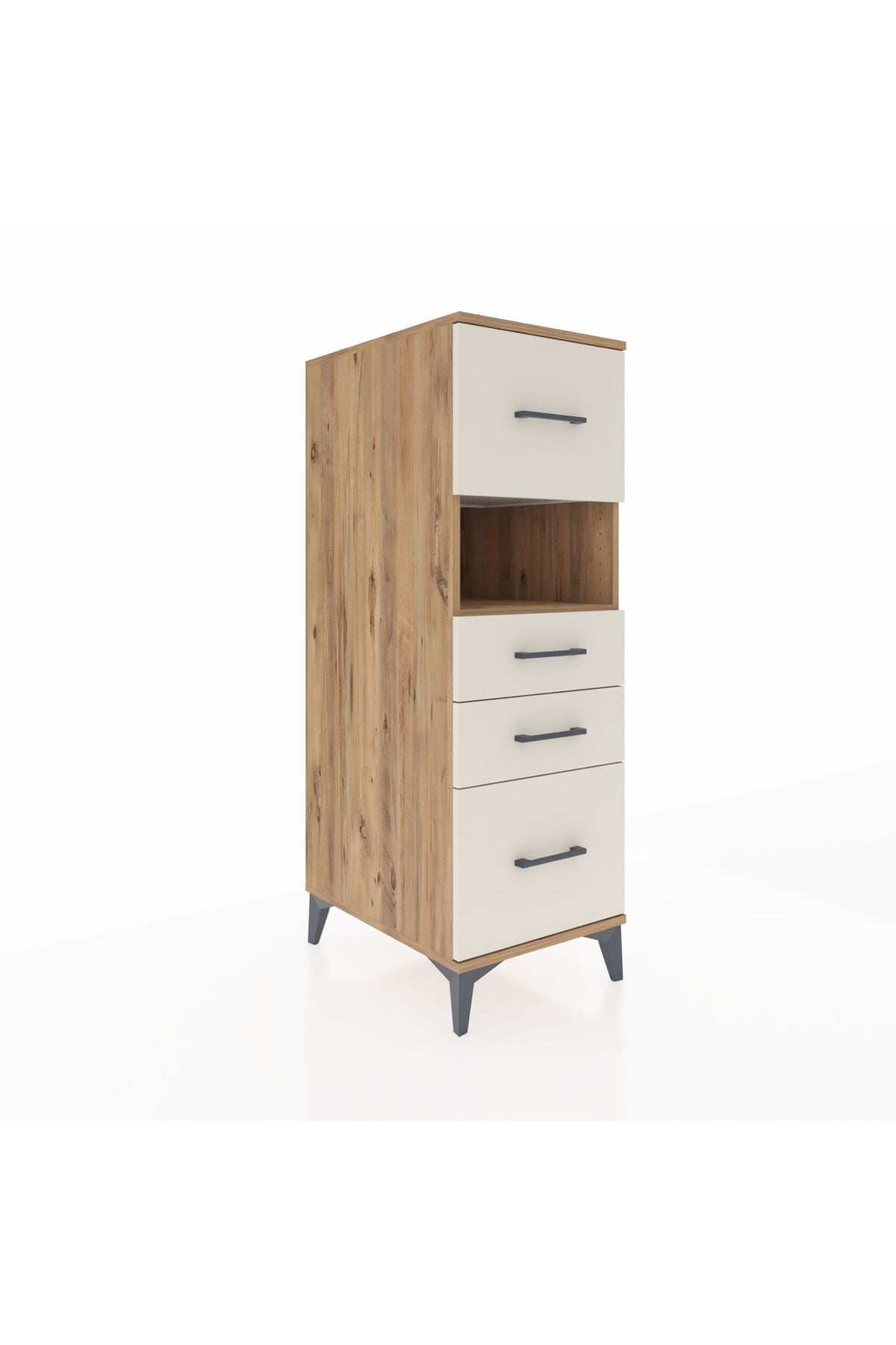 Kronos Dolap Tek Raflı 4 Çekmeceli 44x59x134 Çam-Aytaşı