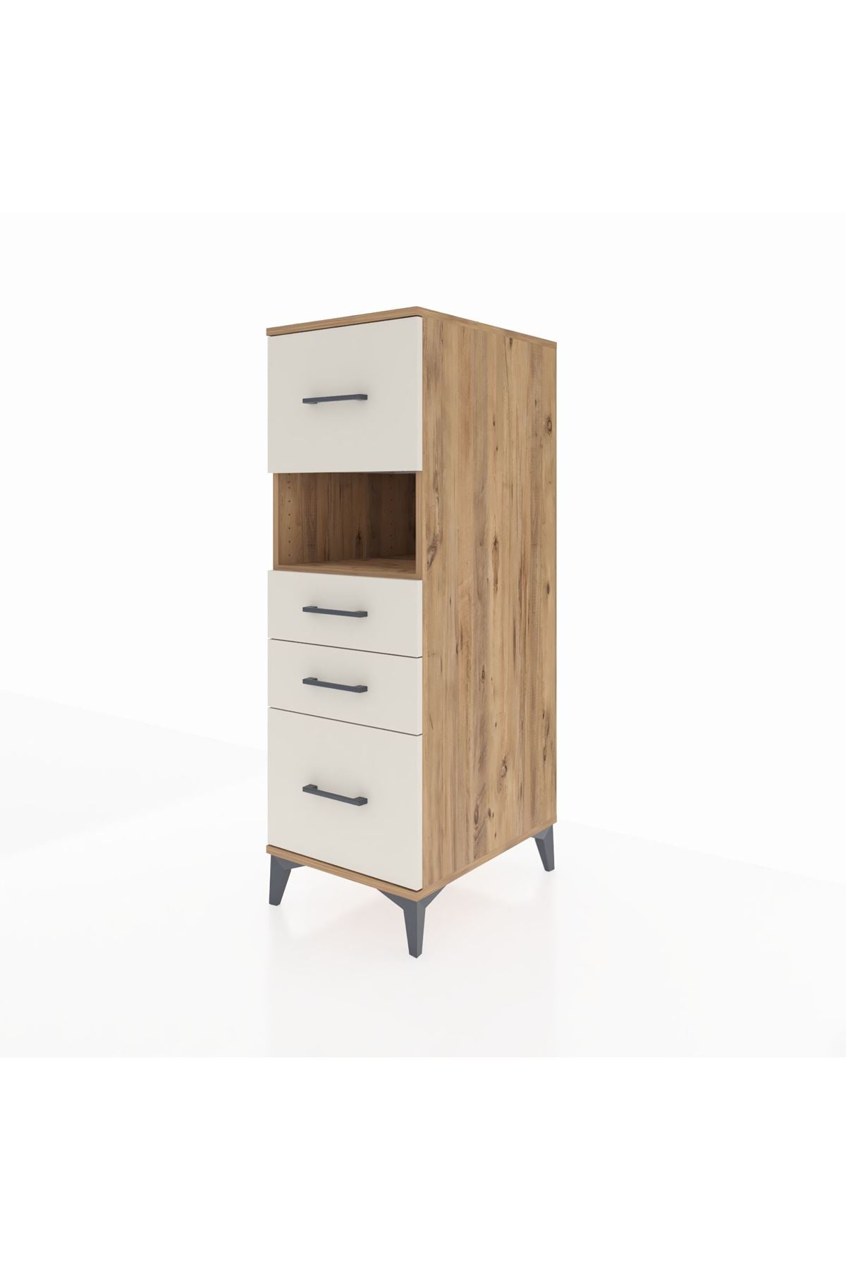 Kronos Dolap Tek Raflı 4 Çekmeceli 44x59x134 Çam-Aytaşı