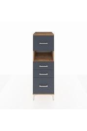 Kronos Dolap Tek Raflı 4 Çekmeceli 44x59x134 Çam-Antrasit