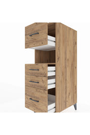 Kronos Dolap Tek Raflı 4 Çekmeceli 44x59x134 Çam-Çam