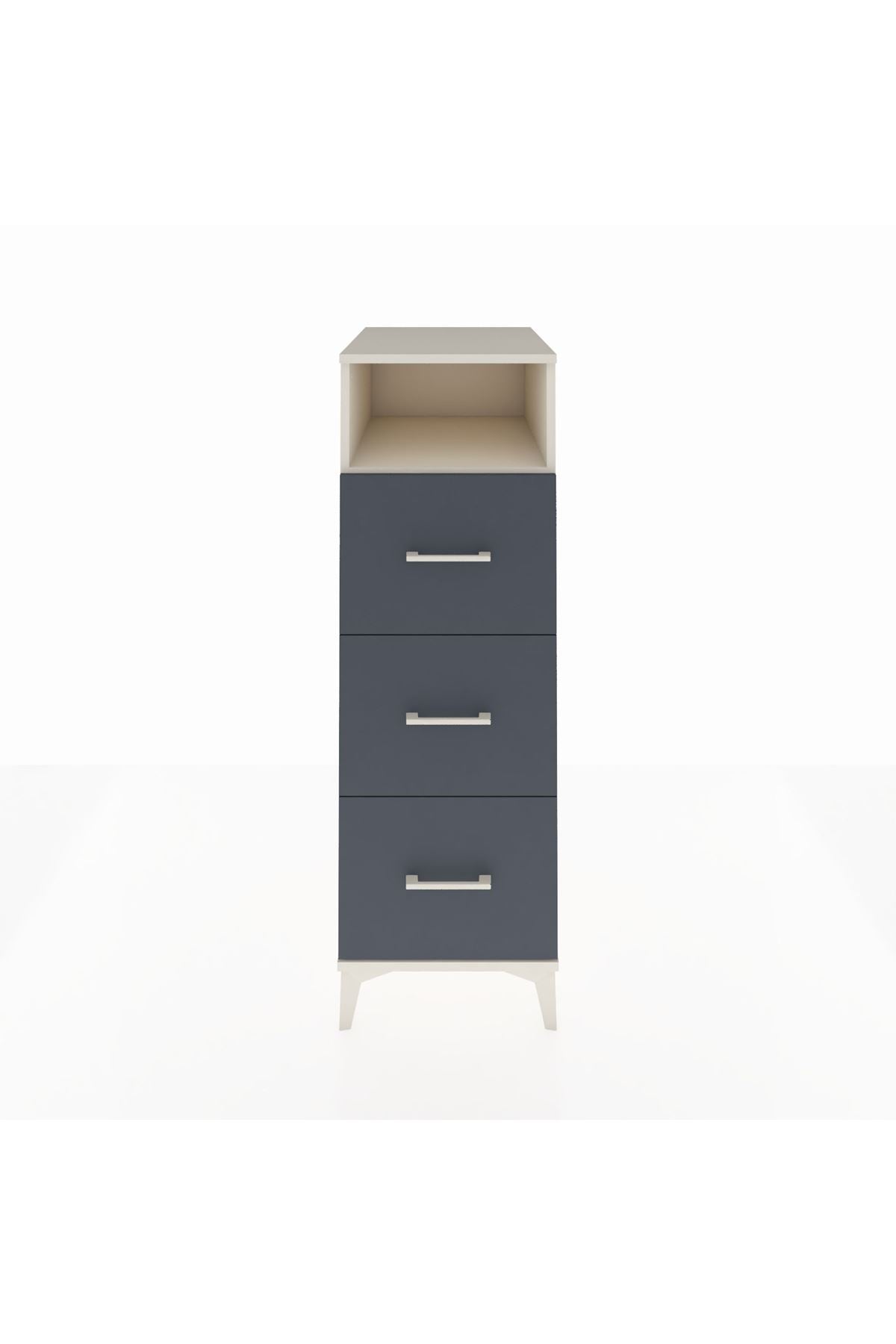 Kronos Dolap Tek Raflı 3 Çekmeceli 44x59x134 Aytaşı-Antrasit