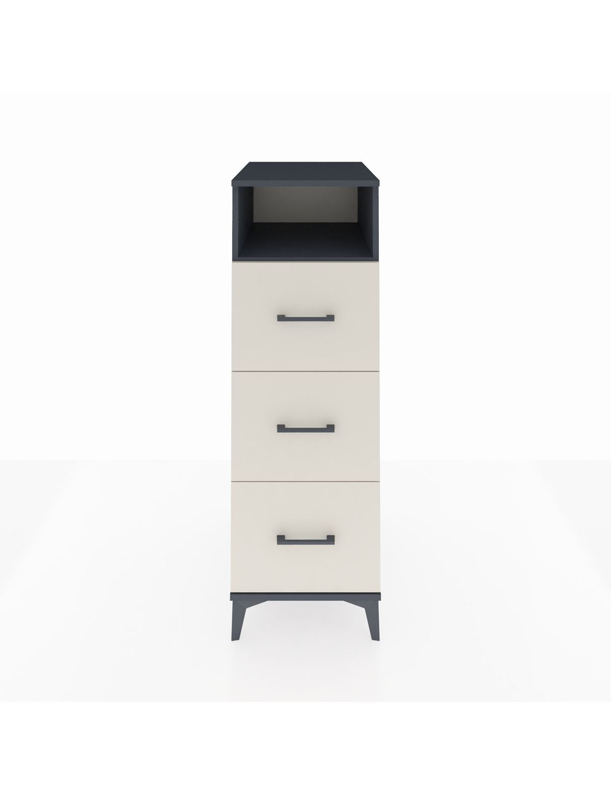 Kronos Dolap Tek Raflı 3 Çekmeceli 44x59x134 Antrasit-Aytaşı