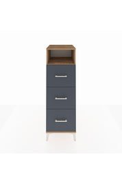 Kronos Dolap Tek Raflı 3 Çekmeceli 44x59x134 Çam-Antrasit