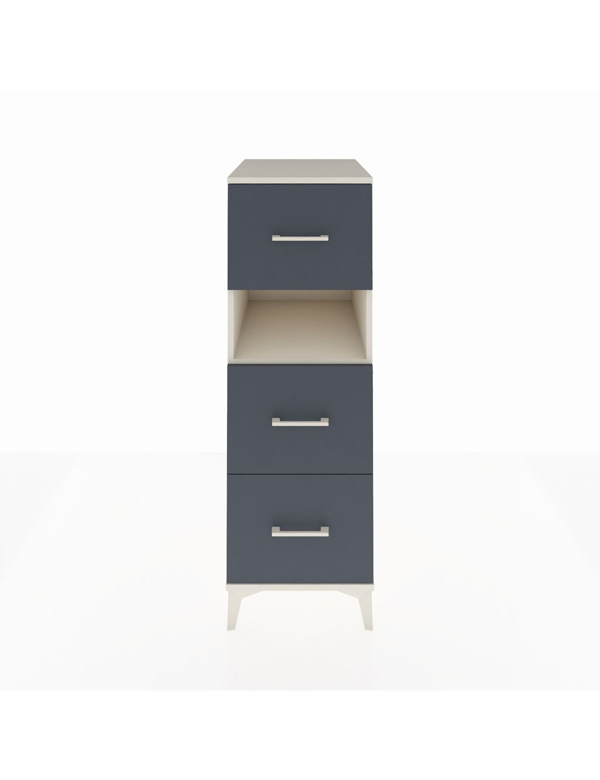 Kronos Dolap Tek Raflı 3 Çekmeceli 44x59x134 Aytaşı-Antrasit