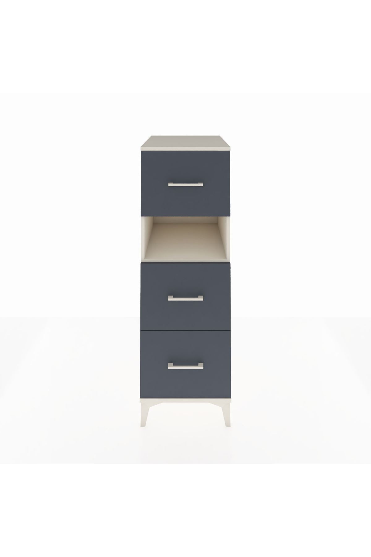 Kronos Dolap Tek Raflı 3 Çekmeceli 44x59x134 Aytaşı-Antrasit