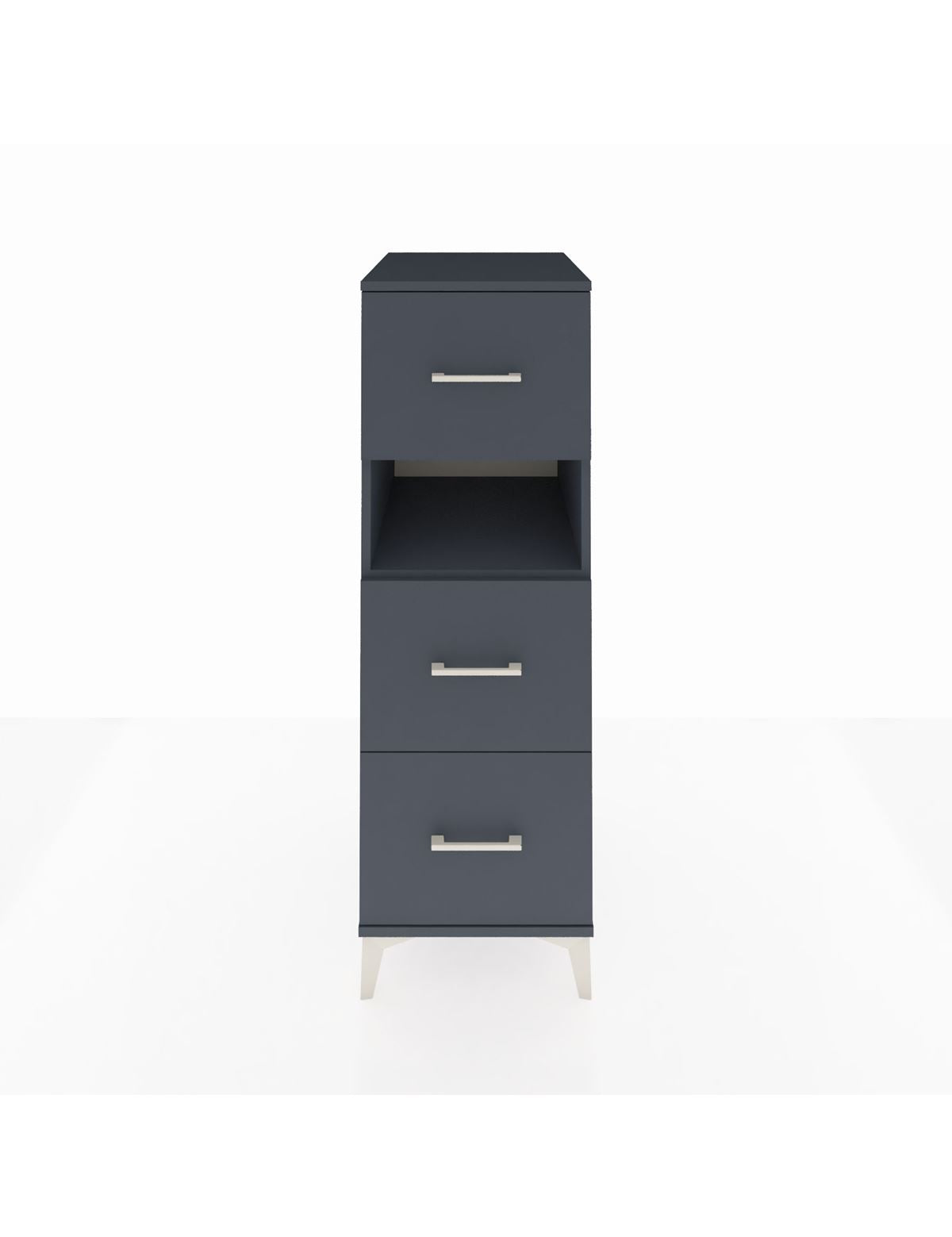 Kronos Dolap Tek Raflı 3 Çekmeceli 44x59x134 Antrasit-Antrasit