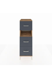 Kronos Dolap Tek Raflı 3 Çekmeceli 44x59x134 Çam-Antrasit
