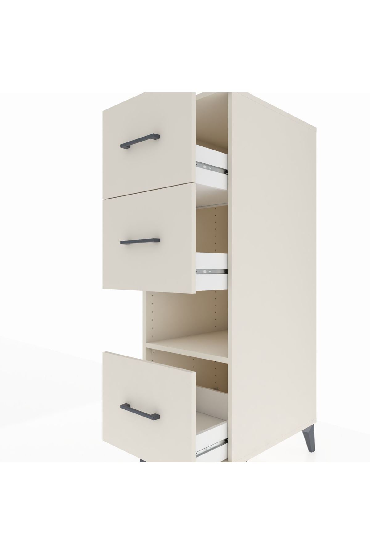 Kronos Dolap Tek Raflı 3 Çekmeceli 44x59x134 Aytaşı-Aytaşı