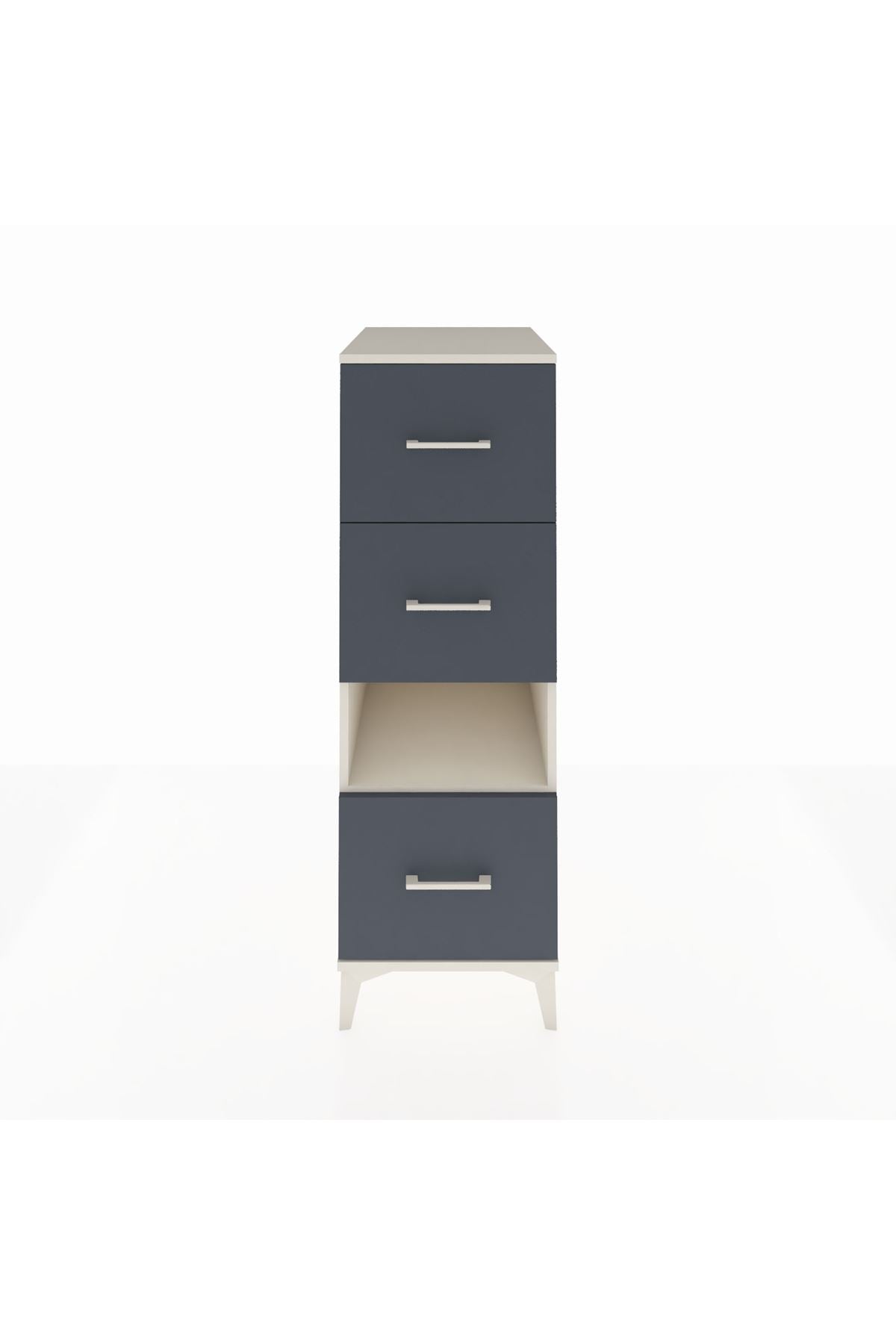 Kronos Dolap Tek Raflı 3 Çekmeceli 44x59x134 Aytaşı-Antrasit