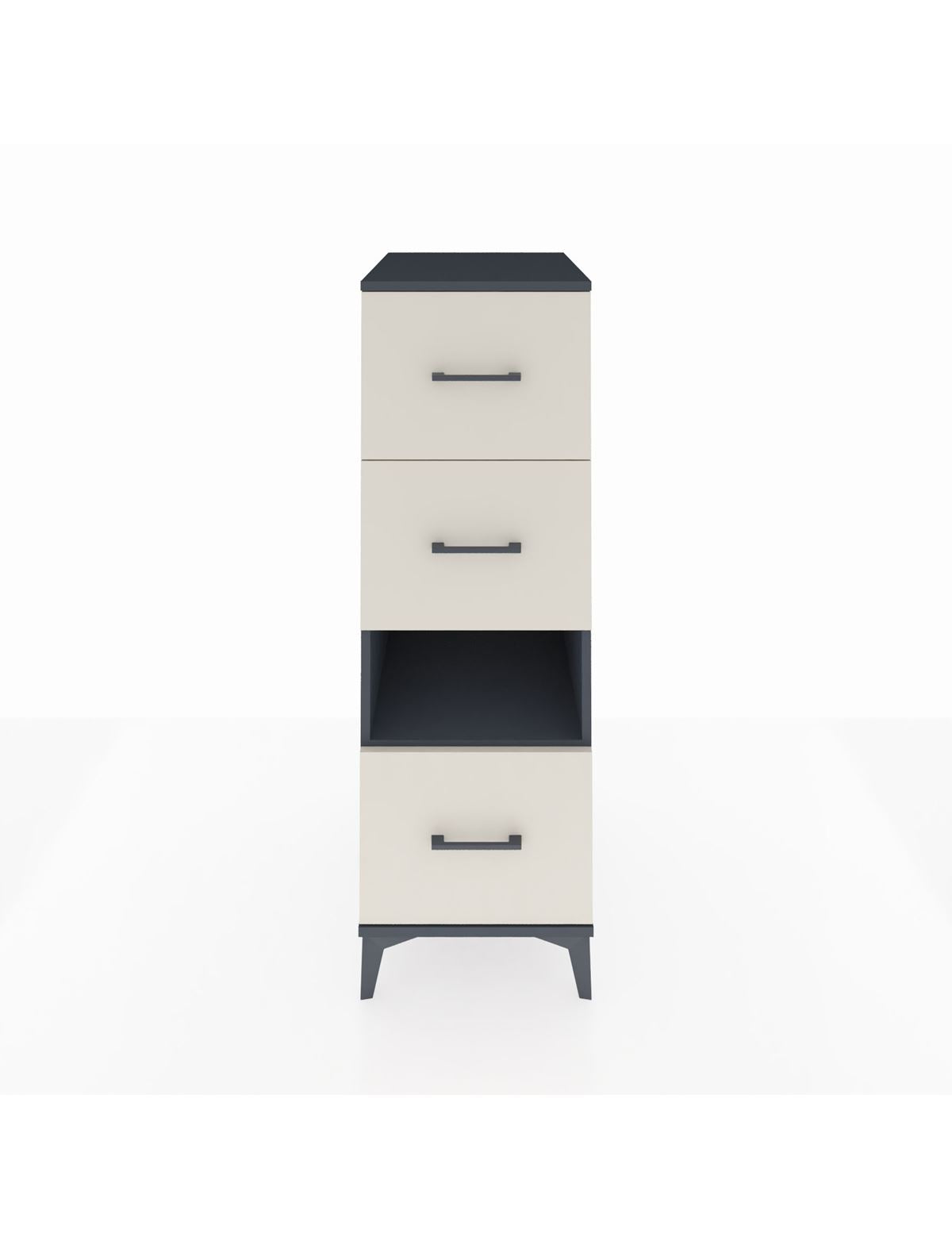 Kronos Dolap Tek Raflı 3 Çekmeceli 44x59x134 Antrasit-Aytaşı