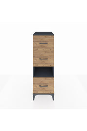 Kronos Dolap Tek Raflı 3 Çekmeceli 44x59x134 Antrasit-Çam