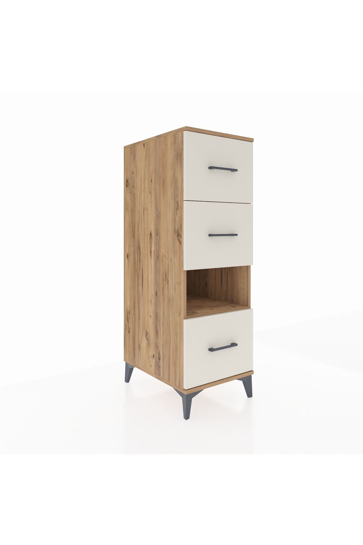 Kronos Dolap Tek Raflı 3 Çekmeceli 44x59x134 Çam-Aytaşı