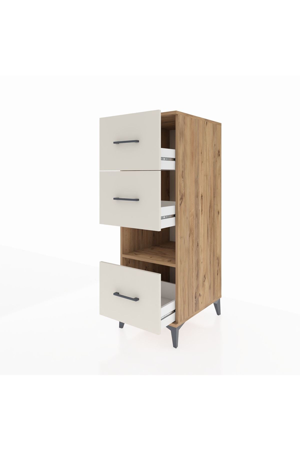Kronos Dolap Tek Raflı 3 Çekmeceli 44x59x134 Çam-Aytaşı