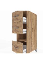 Kronos Dolap Tek Raflı 3 Çekmeceli 44x59x134 Çam-Çam