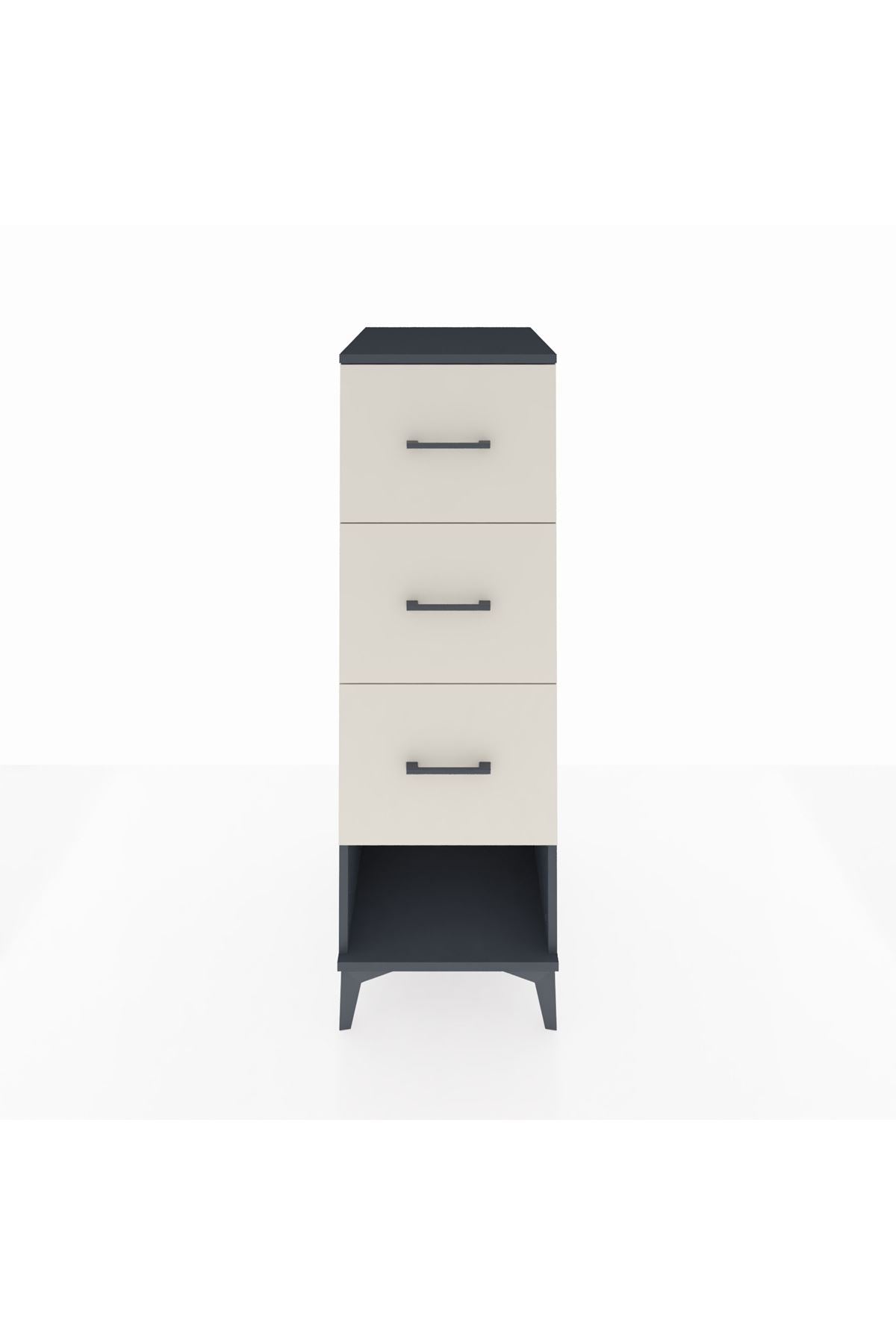 Kronos Dolap 3 Çekmeceli 44x59x134 Antrasit-Aytaşı