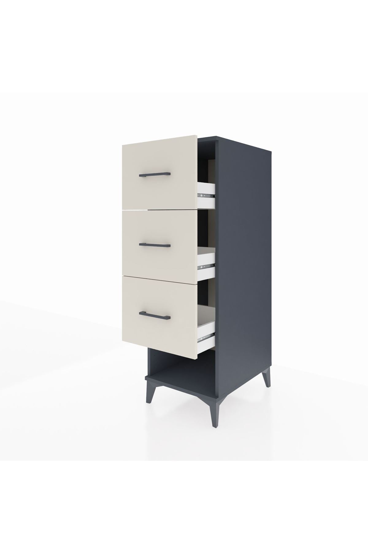 Kronos Dolap 3 Çekmeceli 44x59x134 Antrasit-Aytaşı