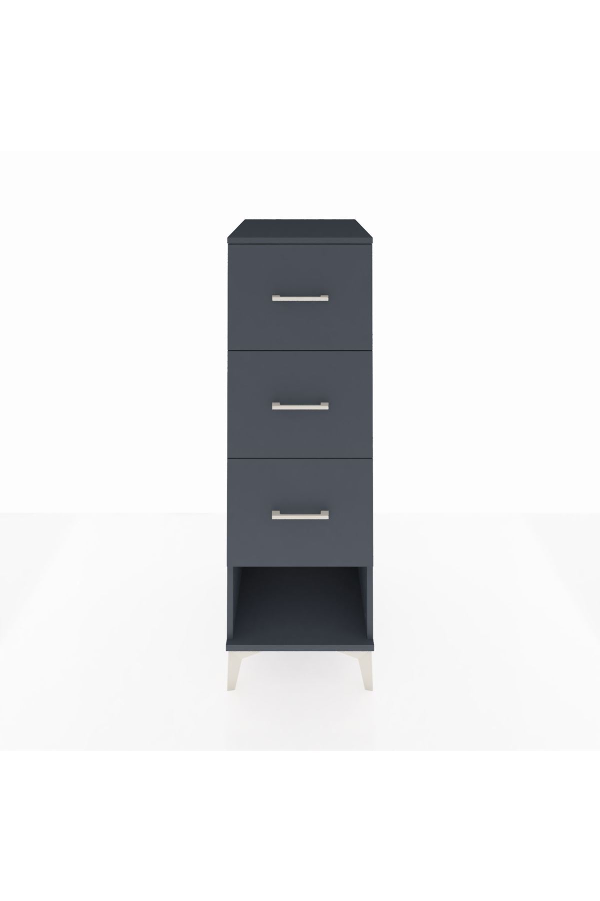 Kronos Dolap 3 Çekmeceli 44x59x134 Antrasit-Antrasit