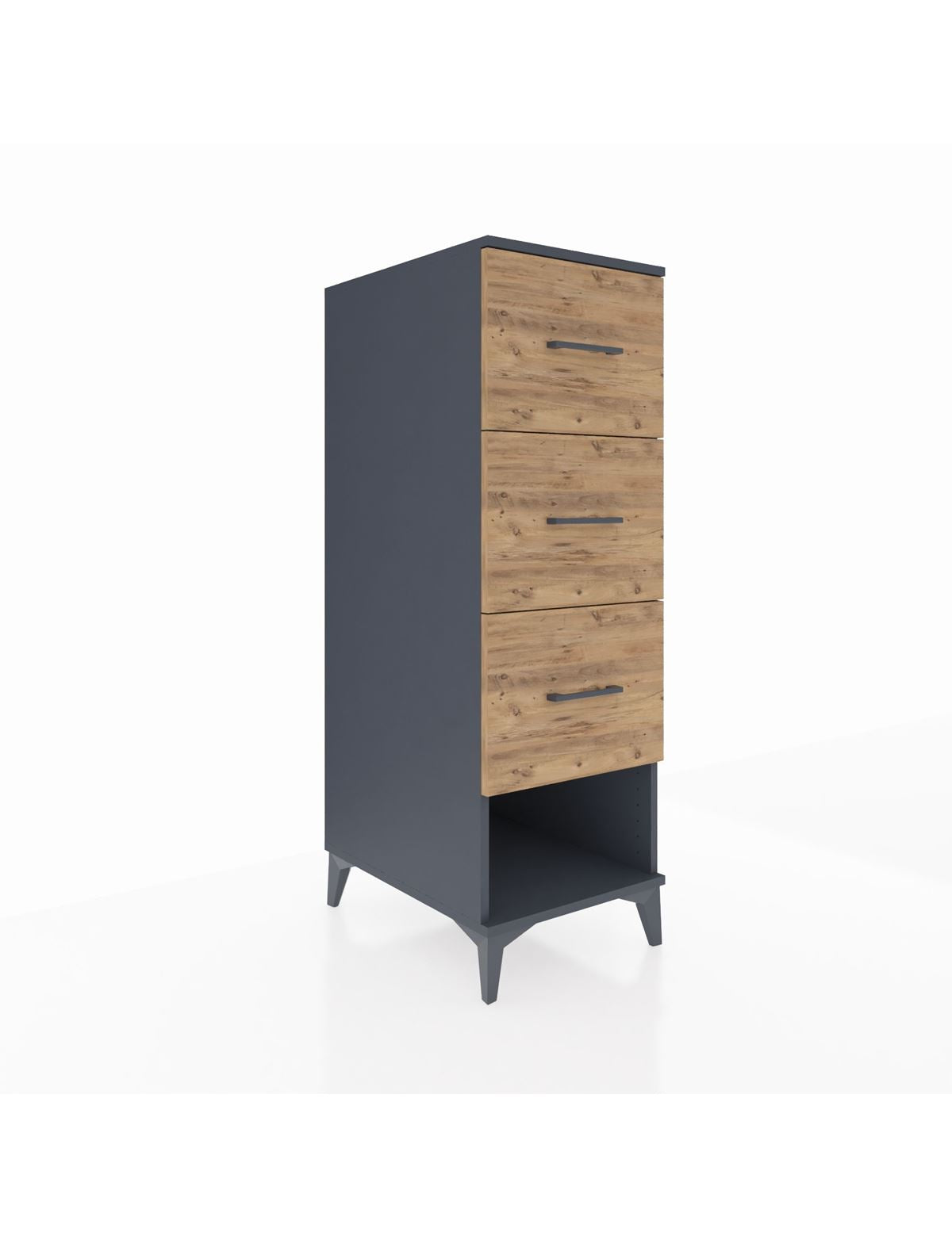 Kronos Dolap 3 Çekmeceli 44x59x134 Antrasit-Çam