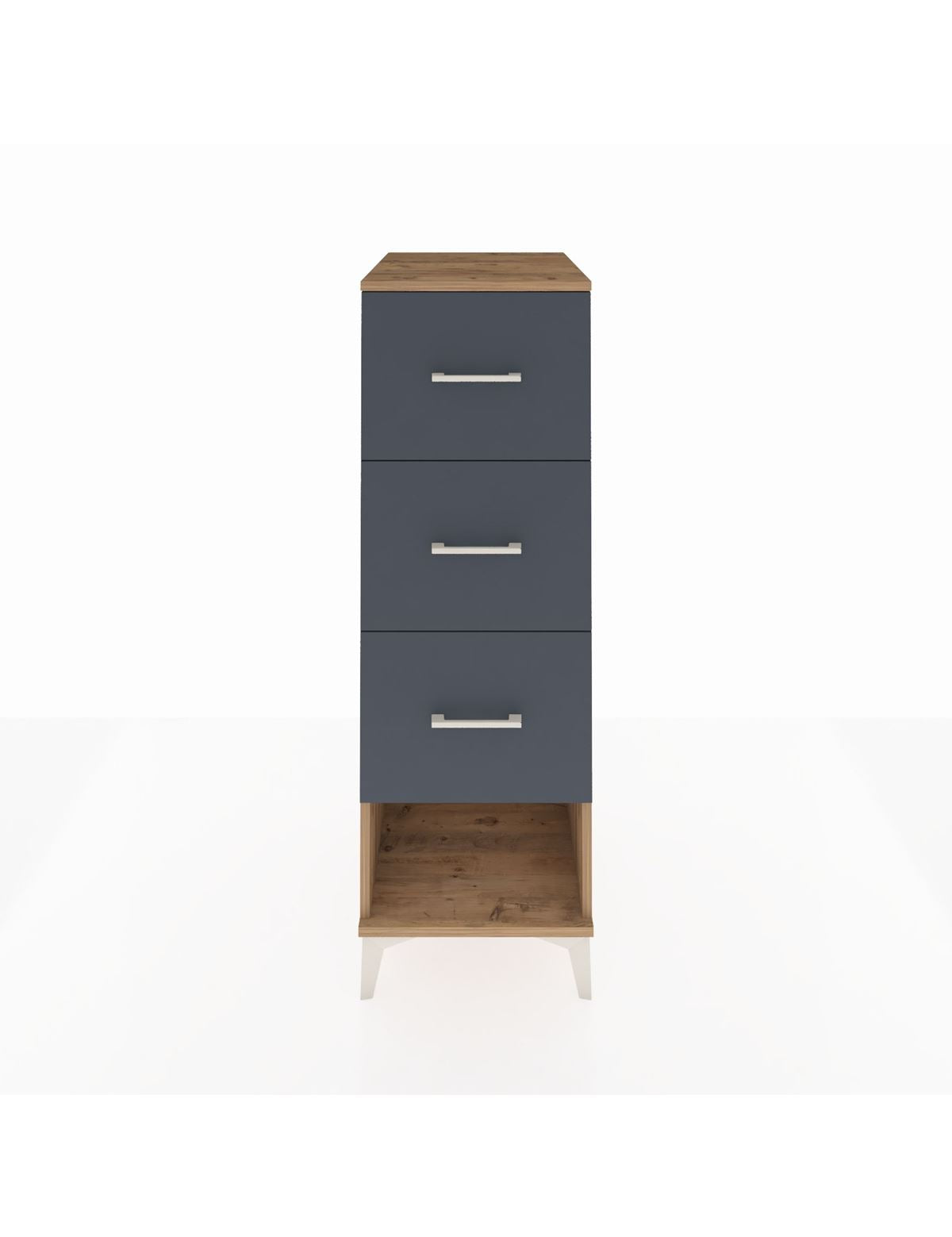 Kronos Dolap 3 Çekmeceli 44x59x134 Çam-Antrasit