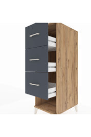 Kronos Dolap 3 Çekmeceli 44x59x134 Çam-Antrasit