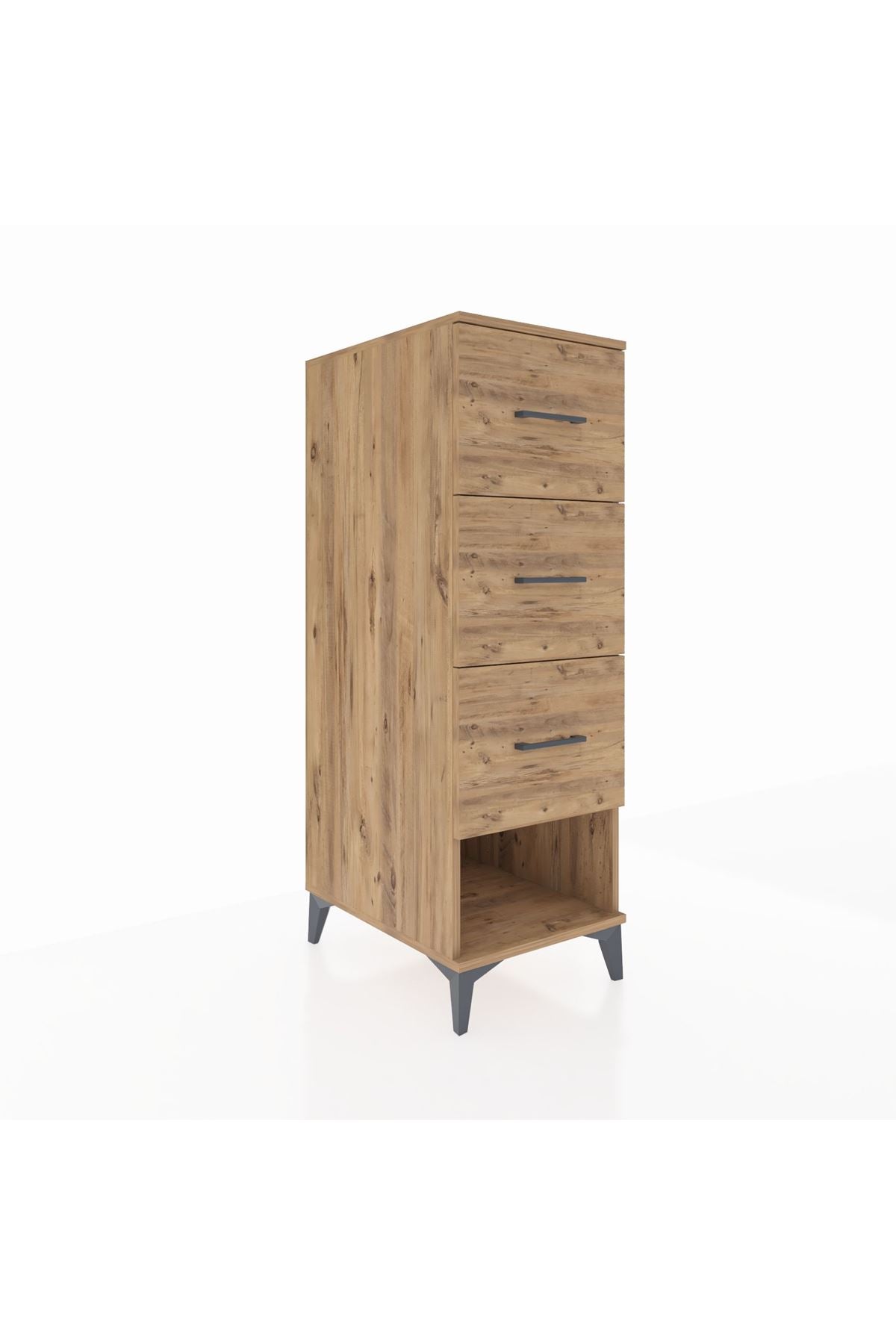 Kronos Dolap 3 Çekmeceli 44x59x134 Çam-Çam