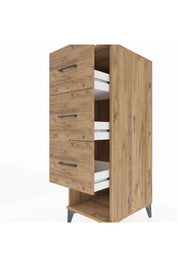 Kronos Dolap 3 Çekmeceli 44x59x134 Çam-Çam