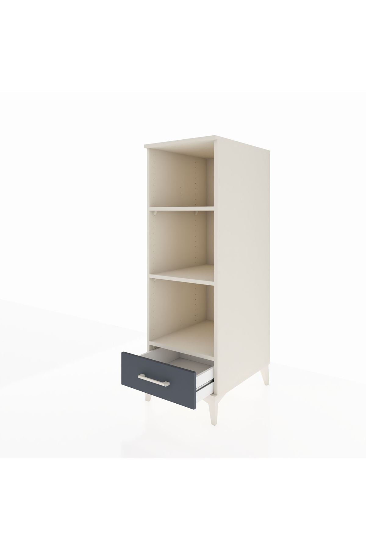 Kronos Dolap 3 Raflı Tek Çekmeceli 44x59x134 Aytaşı-Antrasit