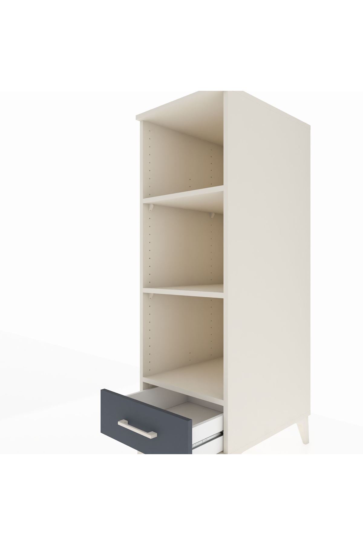 Kronos Dolap 3 Raflı Tek Çekmeceli 44x59x134 Aytaşı-Antrasit