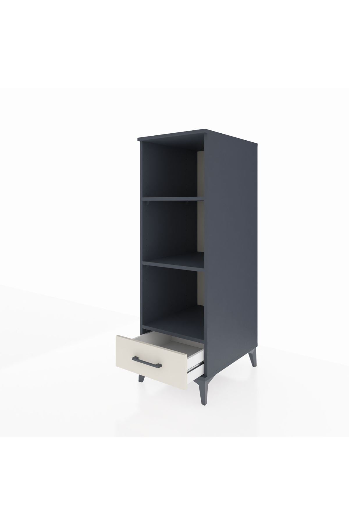 Kronos Dolap 3 Raflı Tek Çekmeceli 44x59x134 Antrasit-Aytaşı