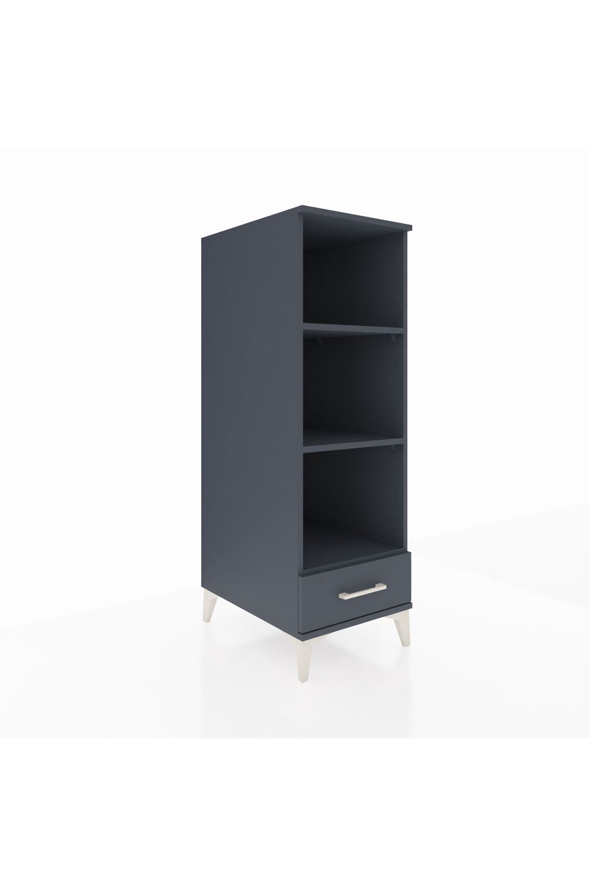 Kronos Dolap 3 Raflı Tek Çekmeceli 44x59x134 Antrasit-Antrasit