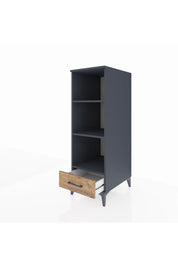 Kronos Dolap 3 Raflı Tek Çekmeceli 44x59x134 Antrasit-Çam