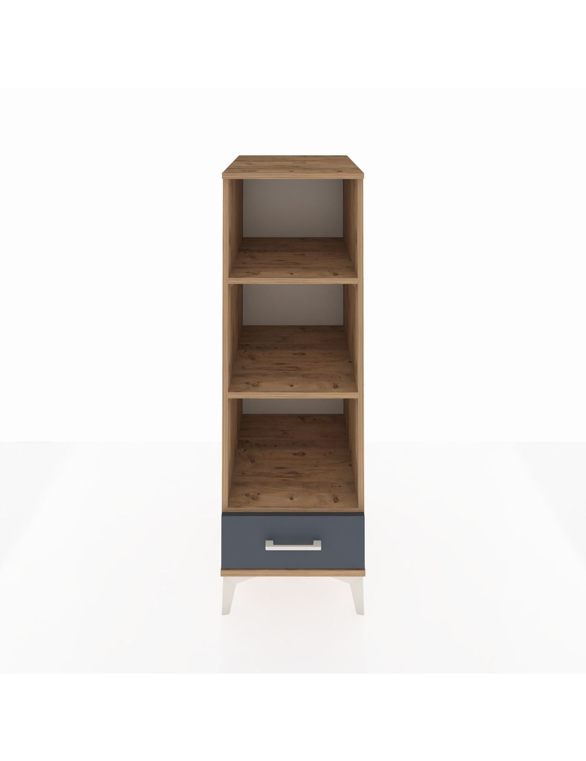 Kronos Dolap 3 Raflı Tek Çekmeceli 44x59x134 Çam-Antrasit